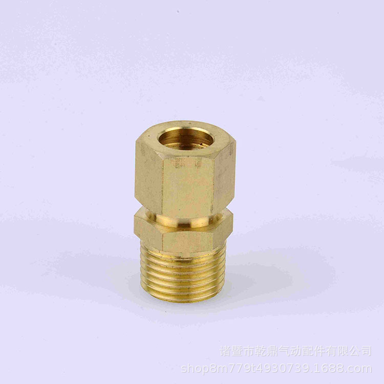 批发黄铜 外丝卡套直通 1/8'' 1/4'' 3分5分 加工大小