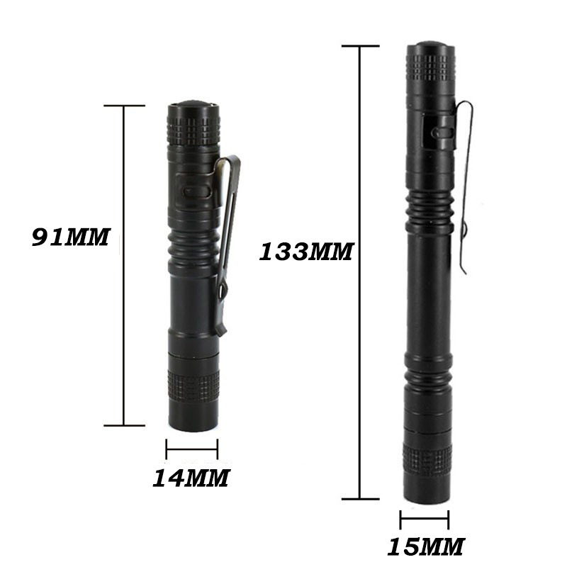 Comercio exterior Venta caliente de la lámpara en forma de pluma LED mini aleación de aluminio pequeña linterna de luz fuerte AAA No. 7 batería