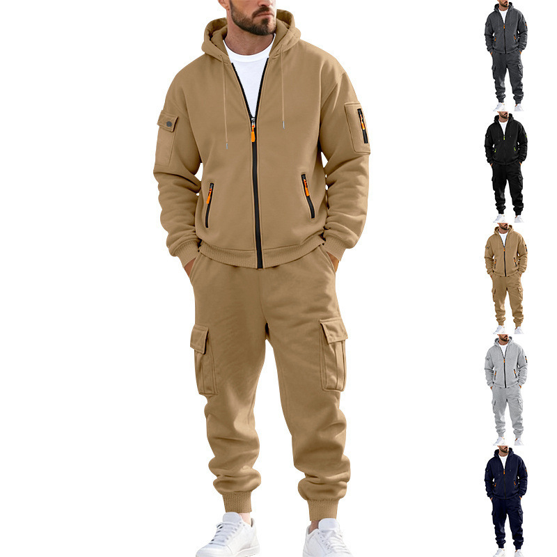 Cross-Border Independent Station Amazon Winter American Heavyweight Plus Velvet Loose Men's Casual Sports Workwear Trendy Suit Cross-Border Independent Station Amazon Winter American Heavyweight Plus Velvet Loose Men's Casual Sports Workwear Trendy Suit