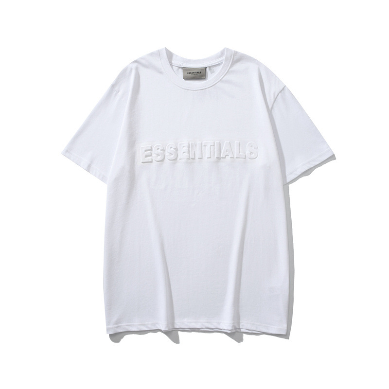 TEMER DE DIOS doble línea ESENCIALES carta de alivio en el pecho carta casual High Street Camiseta de manga corta