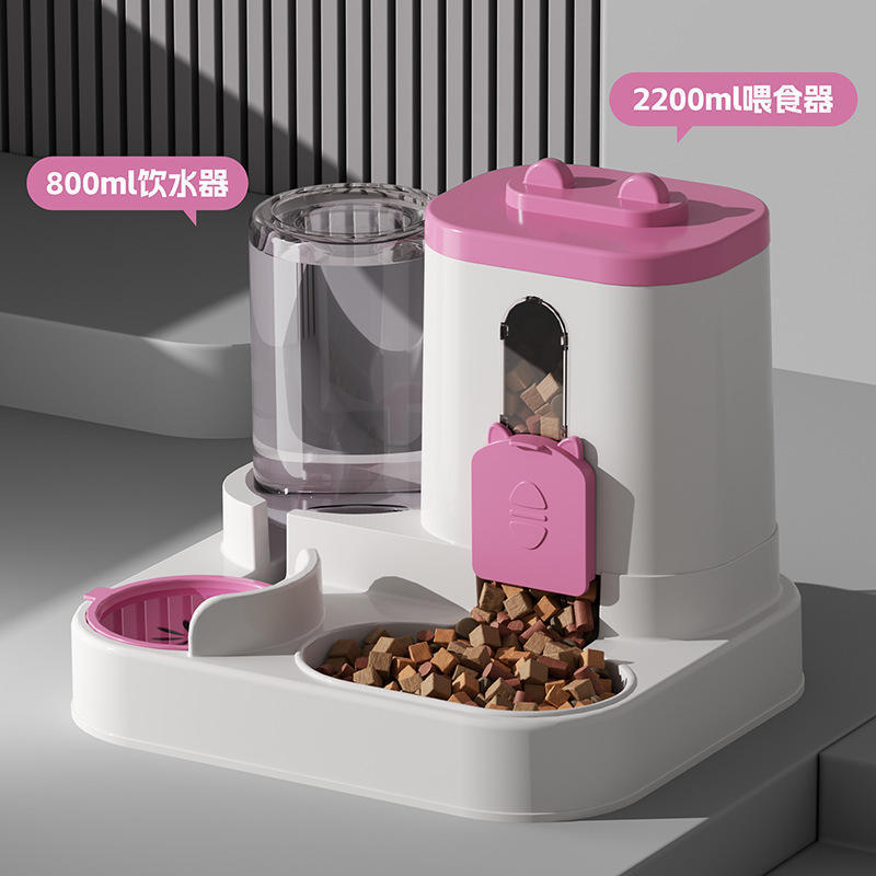 Tazón para gatos Tazón para perros Tazón para gatos Tazón para comida para gatos Alimentador automático Tazón doble Tazón para beber Protección integrada Productos para mascotas Protección de la columna cervical