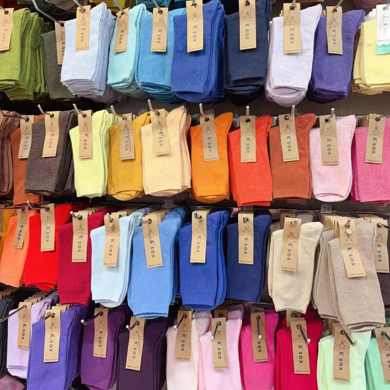 Korean Socks for Women K'Sox Dongdaemun Macaron Multi-Color Selection Women's Cotton Socks Daily Simple Versatile Mid-Calf Socks Korean Socks for Women K'Sox Dongdaemun Macaron Multi-Color Selection Women's Cotton Socks Daily Simple Versatile Mid-Calf Socks