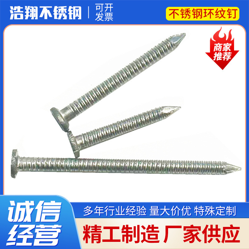 304  /201不锈钢环纹钉 螺纹钉 非标圆钉定 品质洋钉螺丝钉