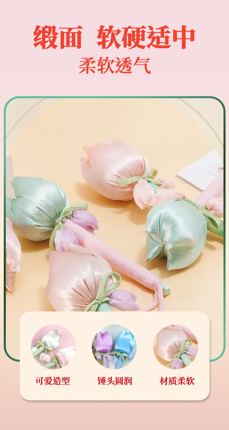 Tulip Mugwort Hammer Massage Tapping Tool 26cm Blue Floral Design for Neck Shoulder Waist and Legs specifications