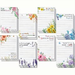 国境を越えた聖書の言葉柄の花柄付箋10×14cm、ミニチュアで新鮮なデザイン、切り取れるタイプ