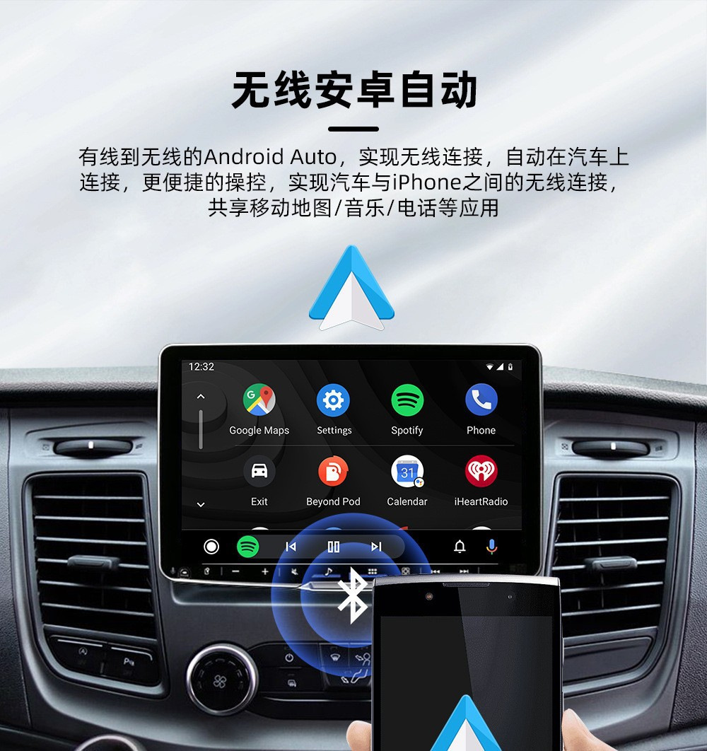 Cross-Border Wireless Carplay Converter Compatible with iPhone and Android, Bluetooth with No Delay, Can Be Used for Hands-Free Calls in the Car