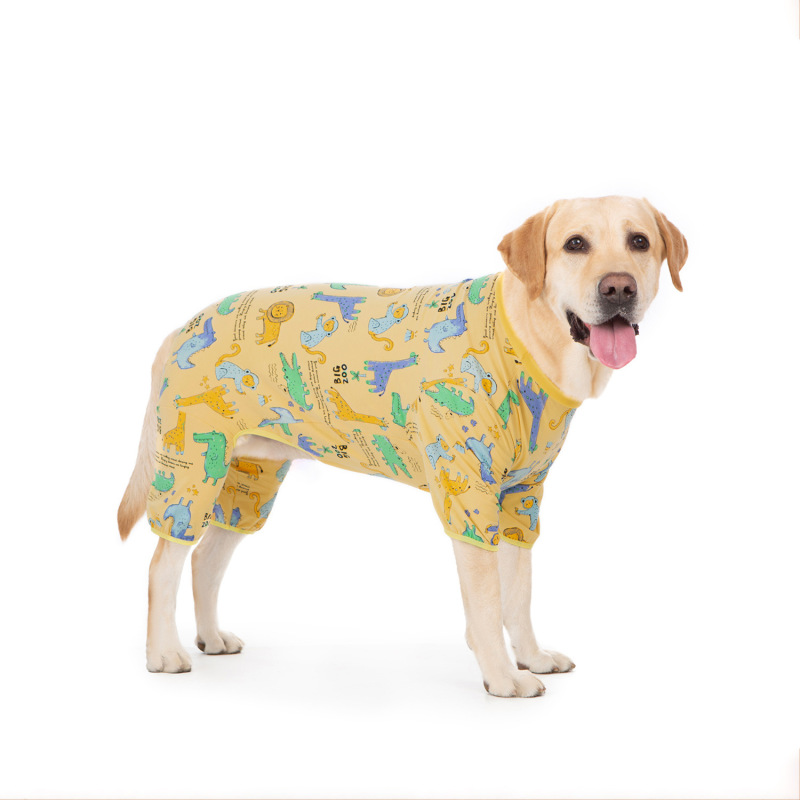 纯棉居家防掉毛跨境亚马逊中大型犬四脚春夏秋季宠物狗狗衣服|undefined