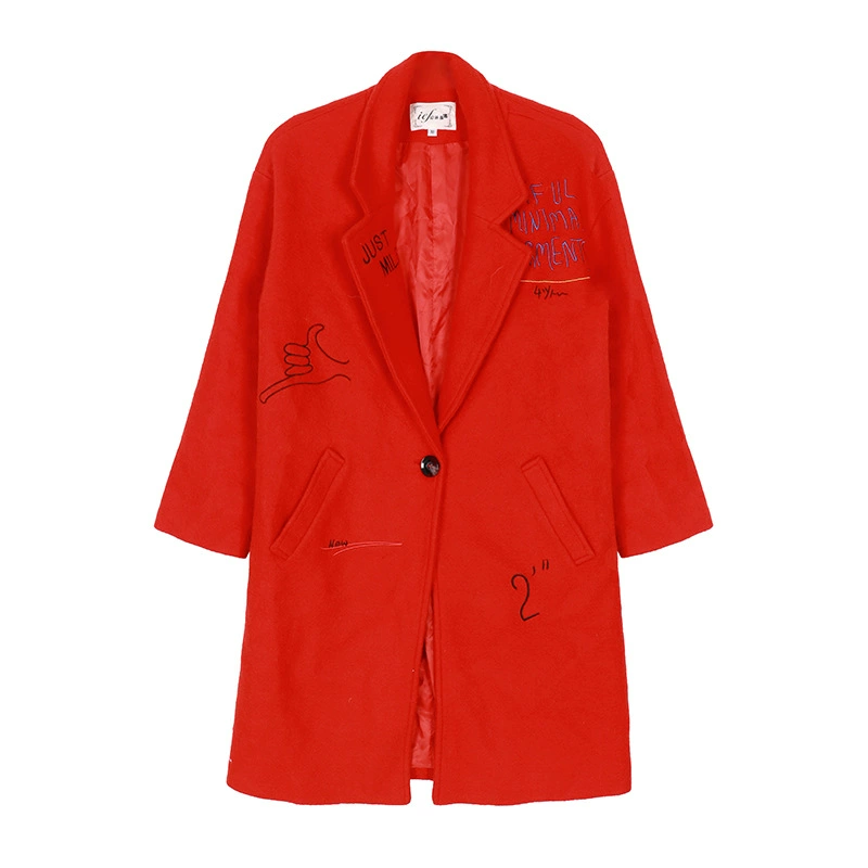 Long woolen coat, wholesale, mid-length, oversize, increased thickness
