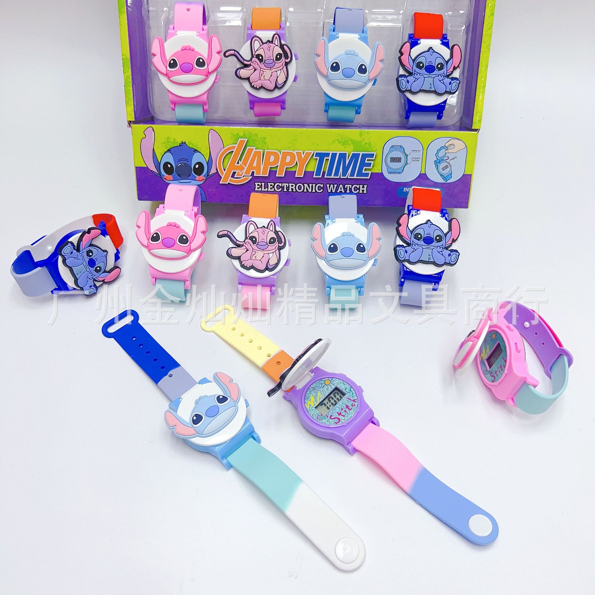 Foreign Trade Cute Cartoon Toy Watch Sidi Long Ears Primary School Electronic Watch Flip Silicone Cute Children