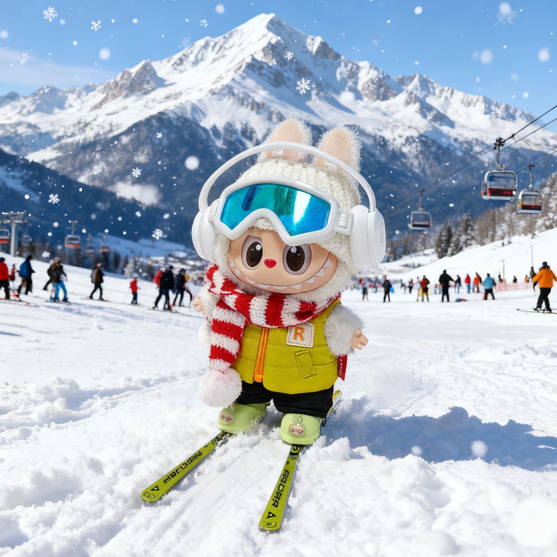 Only Baby Clothes] First and Third Generation Labubu Baby Clothes Ski Skateboard Suit Labubu Baby Clothes Labubu Ski Suit