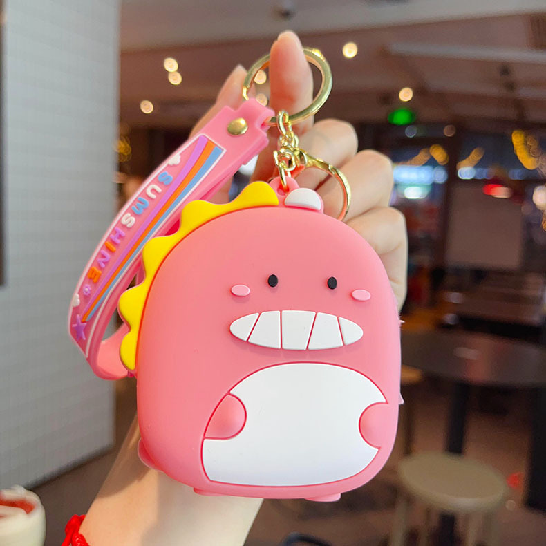 멍청한 공룡 동전 지갑-핑크