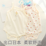日系夏季薄款婴童包屁衣 纯棉a类生日城竹节棉宝宝吊带哈衣爬服
