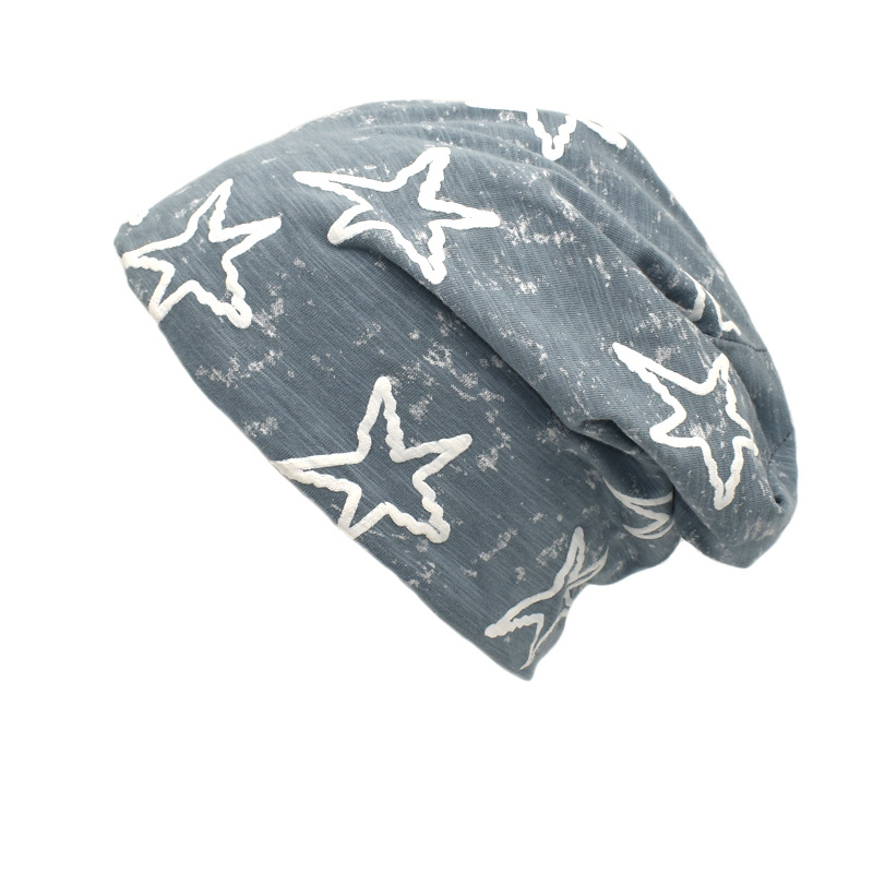 98g Weight scarf Hair Accessories Type Beanie Hat Hats Type Unisex Streetwear Korean Style Pentagram Bag Star Eaveless Beanie Hat Scarf