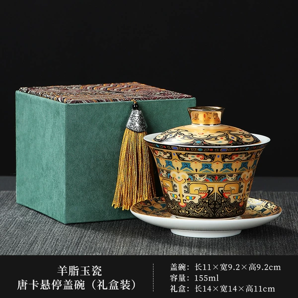 Thangka enamel hovering rotating tureen