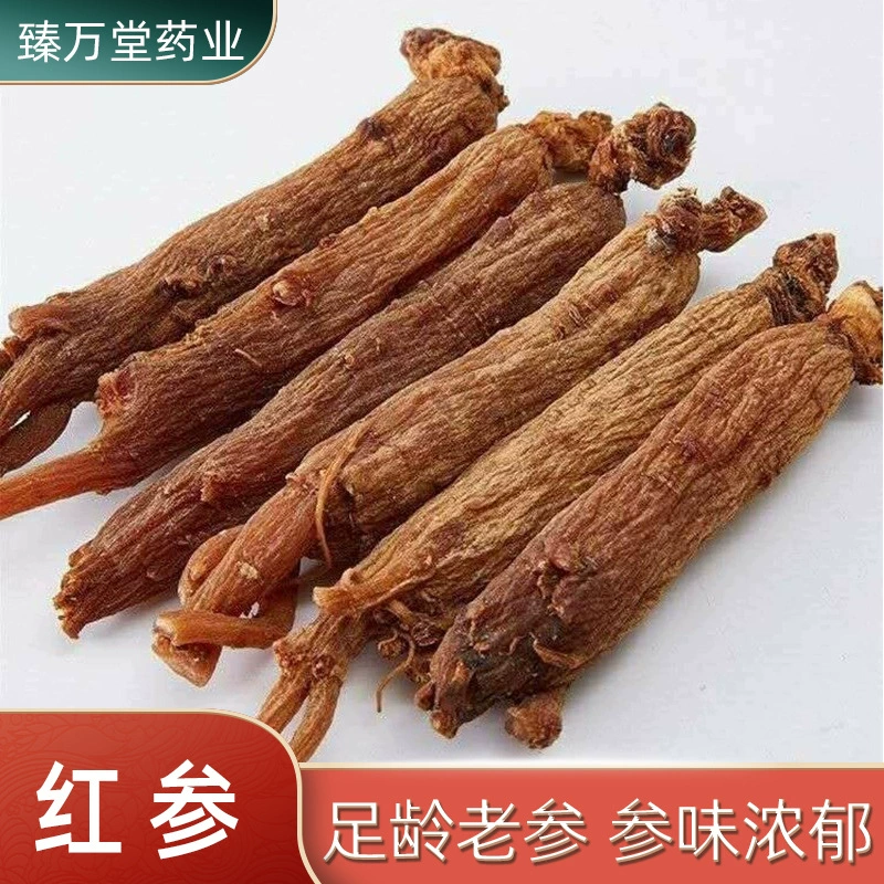 Оптовая продажа без сахара Красный женьшень палочки горы Чанбай Корейский женьшень оптом Обрезанные полоски красного женьшеня, пропитанные водой суп Китайская травяная медицина красный женьшень