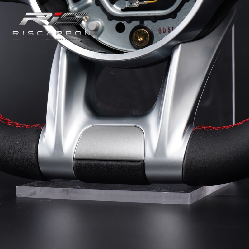 Compatible with Mercedes-Benz 809 leather steering wheel with silver keys and red markings W204 W205 W207 W211 A B C-Class
