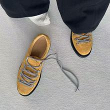 通勤登山鞋男女潮款翻毛皮休闲工装鞋圆头德比鞋男徒步街头皮鞋男