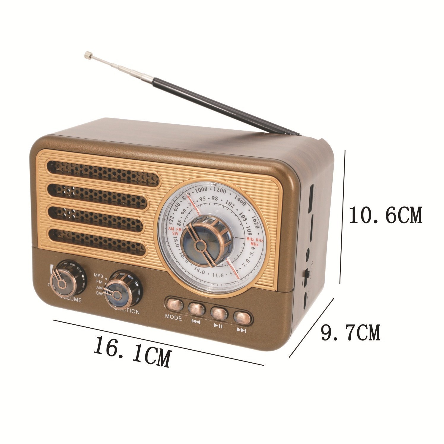 Fabricante ventas retro multibanda con linterna bolso multifuncional MP3 reproducción de alta calidad radio tarjeta