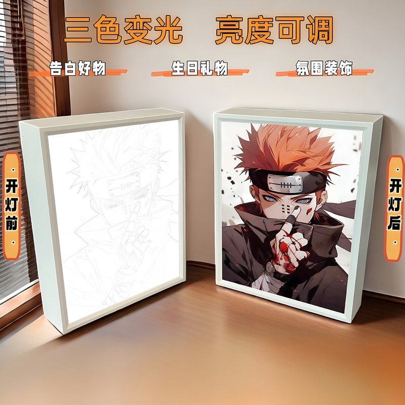 クリエイティブギフトライトペインティングナルトオビトdiy宇智波斑デジタル油絵フォトフレームテーブル装飾絵画|undefined