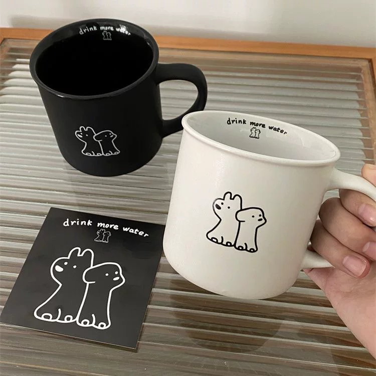 Кружка Mark Cup Cup Couple Water Cup Ceramic Cup Advanced Coffee Cup Niche Monthly Value Couple Cup Puppy Water Cup