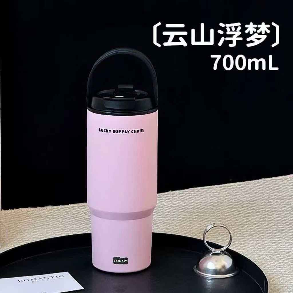 Nueva taza de hielo de gran capacidad de acero inoxidable de alto valor nominal de la taza de calor de dibujos animados de mano para refrigerar taza de automóvil portátil al aire libre