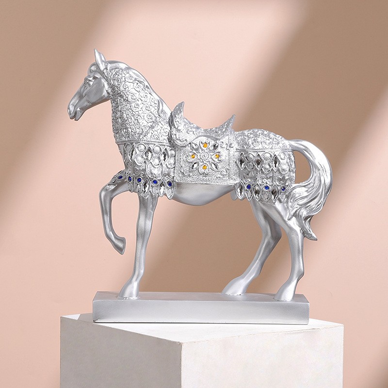 Light Luxury Horse to Success Resin Ornaments Office Desktop Lucking Decoration Home Living Room Entrance Housewarming Opening Gift