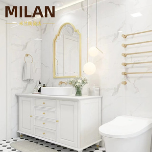 Bright Jazz White Negative Ion Full-Body Medium Board 400X800 Living Room Dining Room Wall Tiles Bathroom Kitchen Tiles