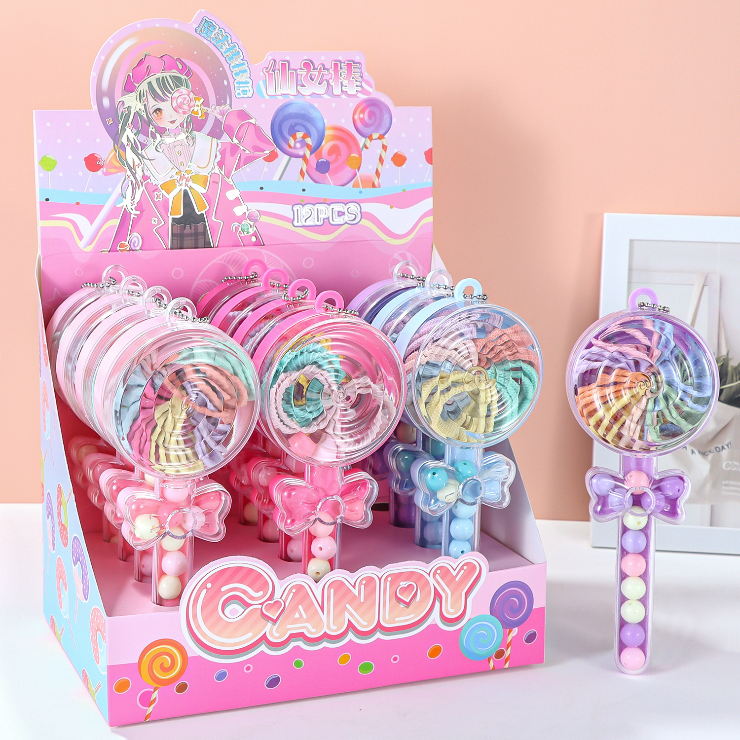 Inventario transfronterizo redondo de hadas palo diy regalo de cuentas hechas a mano para niñas cabello de cabello conjunto de joyas para niños