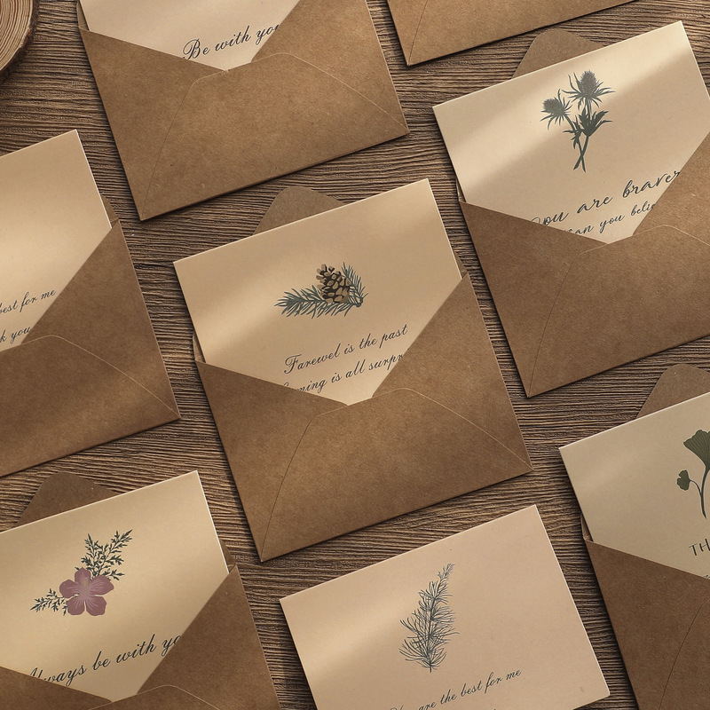 Simple Ins-Style Plant-Themed Greeting Card for Children's Festivals, Handwritten Foldable Blessing Message Card, Handmade DIY Blank Small Card Simple Ins-Style Plant-Themed Greeting Card for Children's Festivals, Handwritten Foldable Blessing Message Card, Handmade DIY Blank Small Card