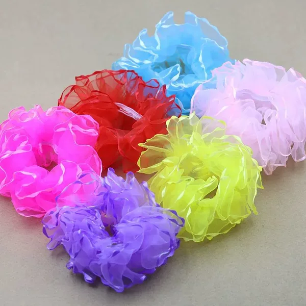 Children's Hair Flower Hair Ring Little Girl's Performance Dance Hair Accessories Stage Performance Hair Rope Wrist Flower Headwear