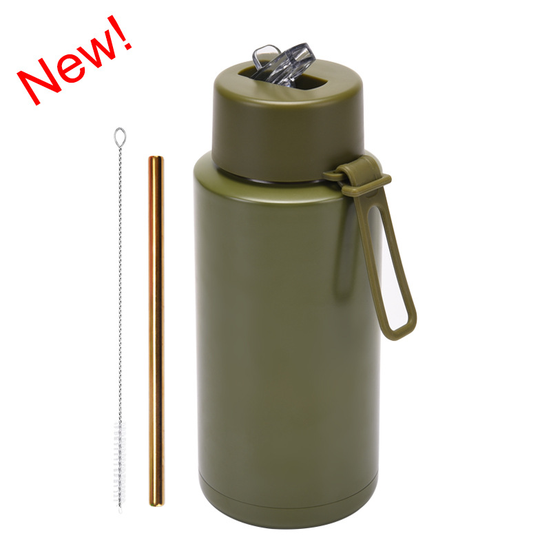 2025 nuevo hervidero deportivo de acero inoxidable de gran capacidad, de boca grande portátil estadounidense de 1L, preservación del calor y enfriamiento al vacío