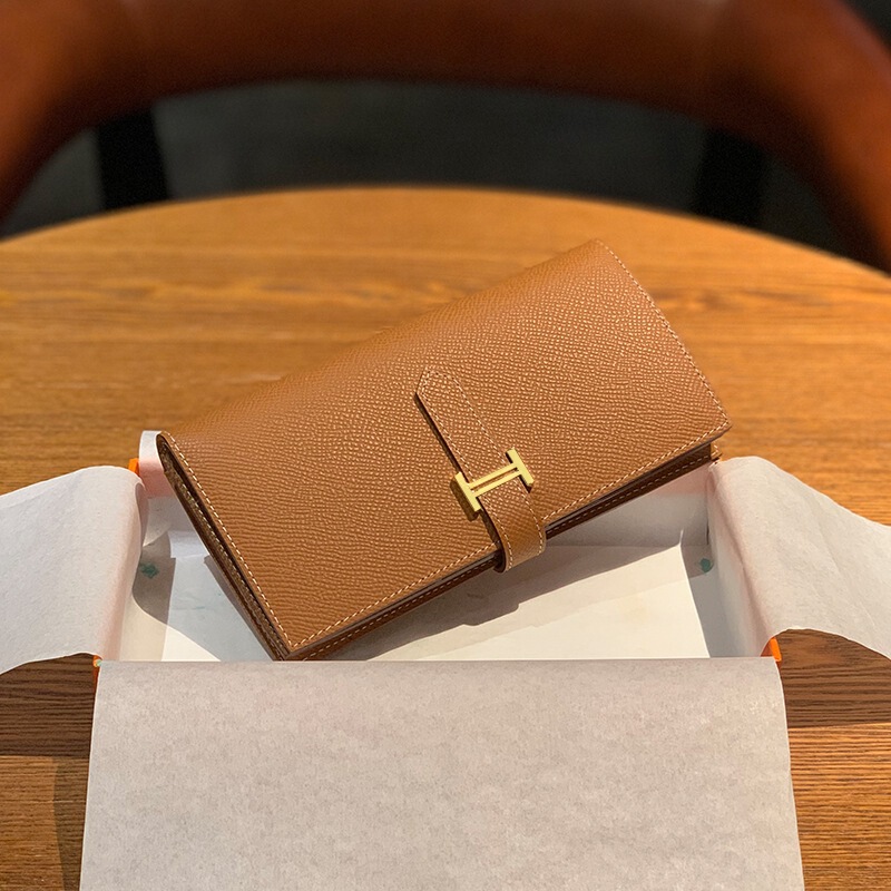 Genuine Leather Wallet, Long Folding Wallet, First-Layer Cowhide, Epsom Palm Print, High-Quality, Unisex Genuine Leather Wallet, Long Folding Wallet, First-Layer Cowhide, Epsom Palm Print, High-Quality, Unisex