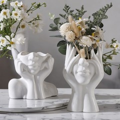 花の器北欧スタイルボディアート花瓶装飾品工芸品クロスボーダー顔リビングルームフラワーアレンジメント