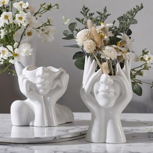 Flower Vessel Ins Nordic Style Body Art Vase Ornaments Crafts Cross-Border Face Living Room Flower Arrangement