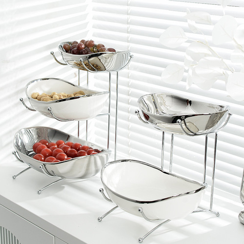 Nordic multi-layer fruit tray living room coffee table household candy tray front desk placement snack tray beauty salon pastry fruit tray