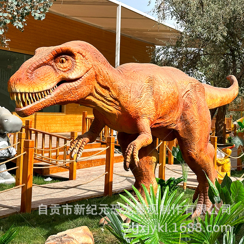 Modelo de dinosaurio de silicona eléctrica de simulación mecánica grande T-REX parque temático parque escénico creado