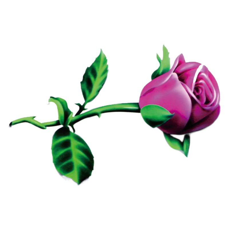 [20 piezas] 3D pegatinas tridimensionales del tatuaje a prueba de agua de las mujeres de larga duración Rosa flor fresca Internet celebridad TikTok mismo estilo