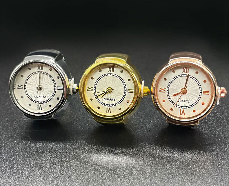 22g Weight Quartz Glass Mirror Material Stainless Steel Strap Material Watch Rings Classification Retro Geometric Quartz Watch Rings