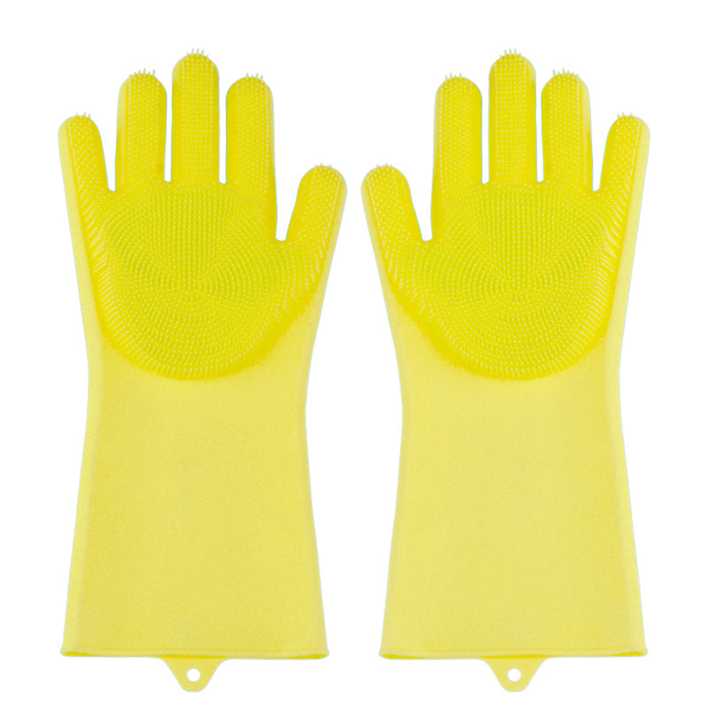 Fábrica directa guantes de limpieza de cocina guantes de lavado de platos de silicona guantes de aislamiento térmico resistentes a alta temperatura al por mayor