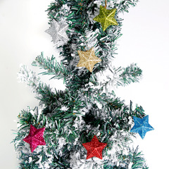 クリスマス装飾ゴールドパウダースターペンダントクリスマスツリー装飾プラスチック五芒星ペンダントクリスマス立体ペンダント