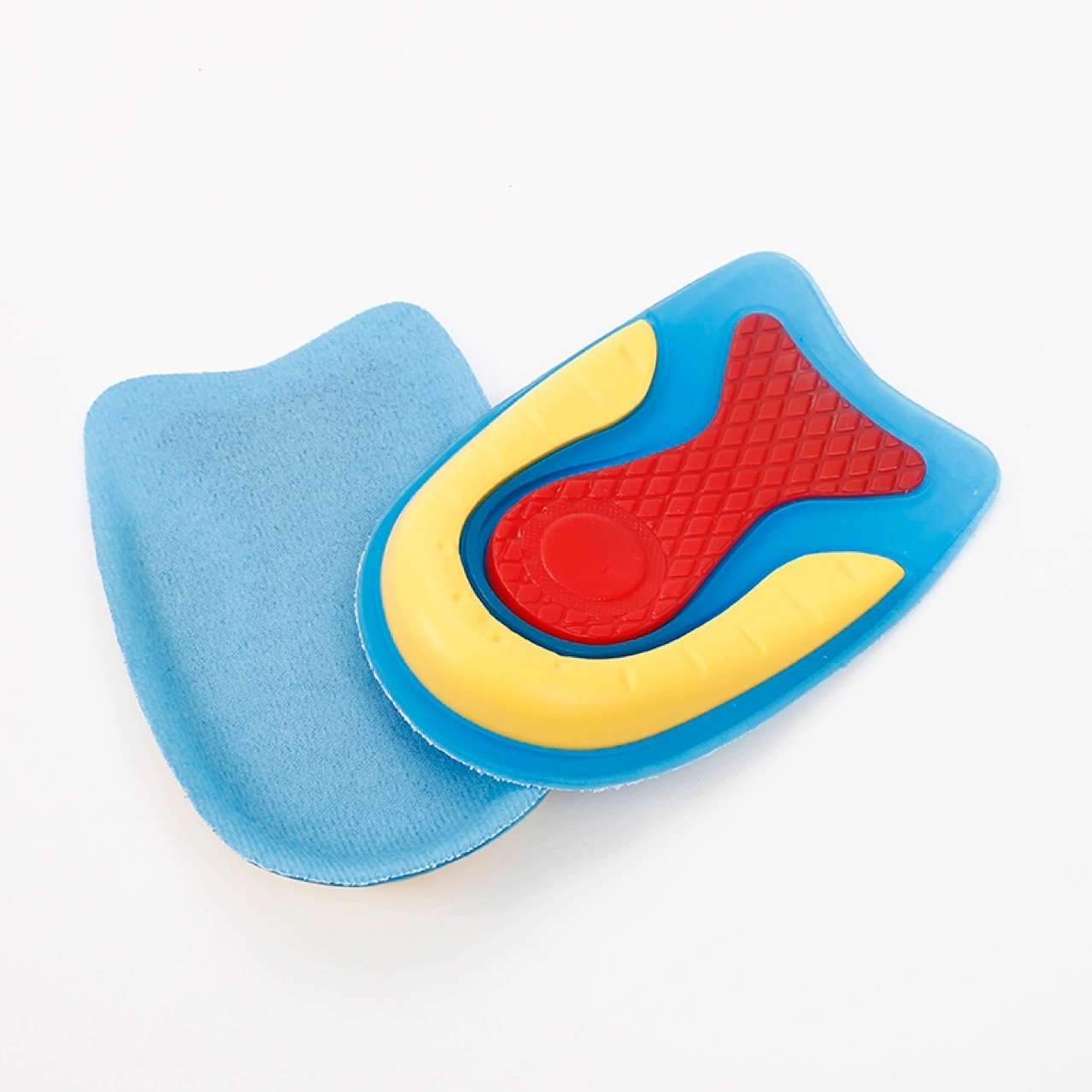 Трехцветная Накладка для пятки из TPE, силиконовая мягкая удобная дышащая подушка с шибом, половинного размера