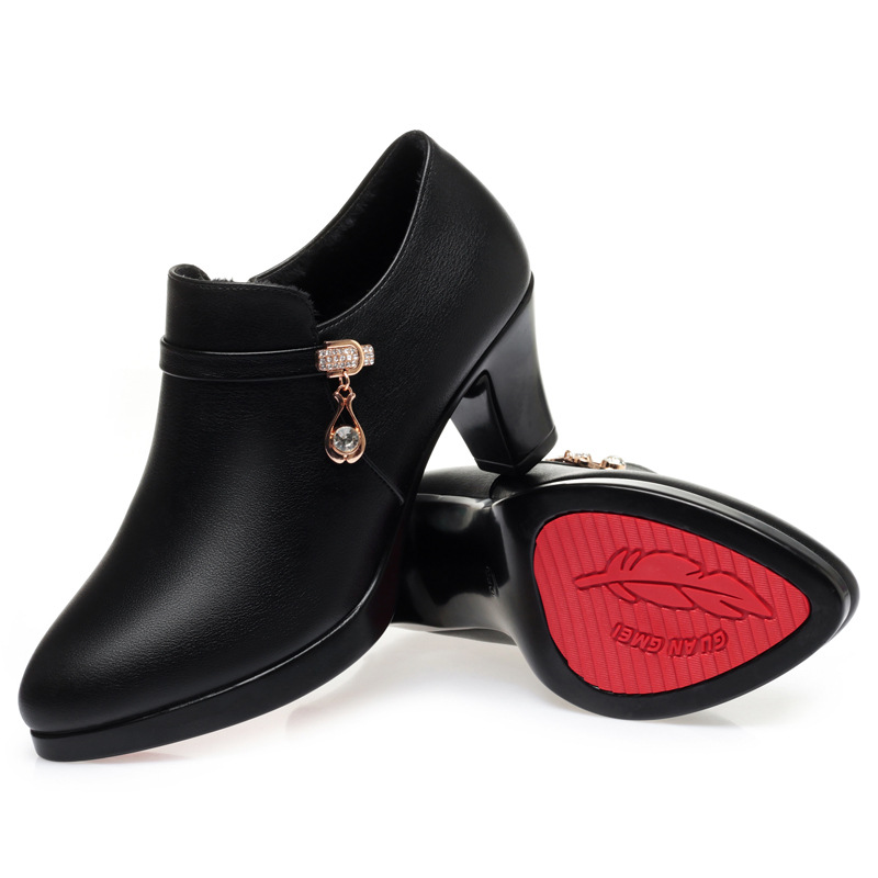 529-1 블랙 싱글 리 [힐 높이 6cm]