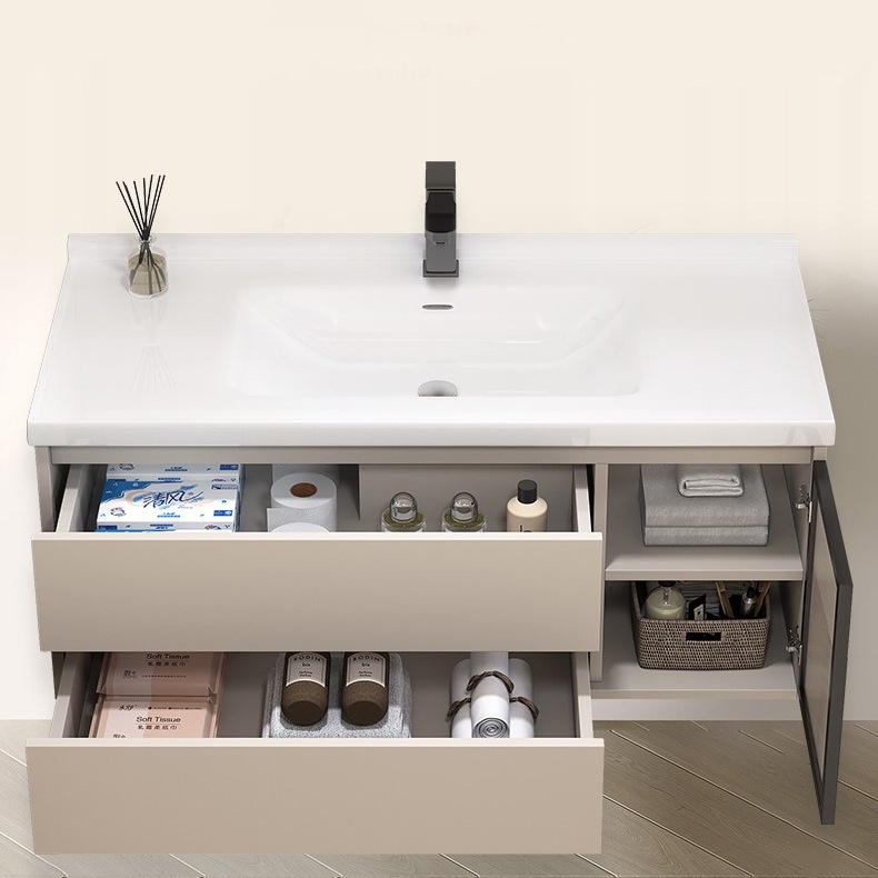 Gabinete de baño de aluminio cerámico de abeja grueso espacio combinado lavabo cerámico lavabo lavabo lavabo