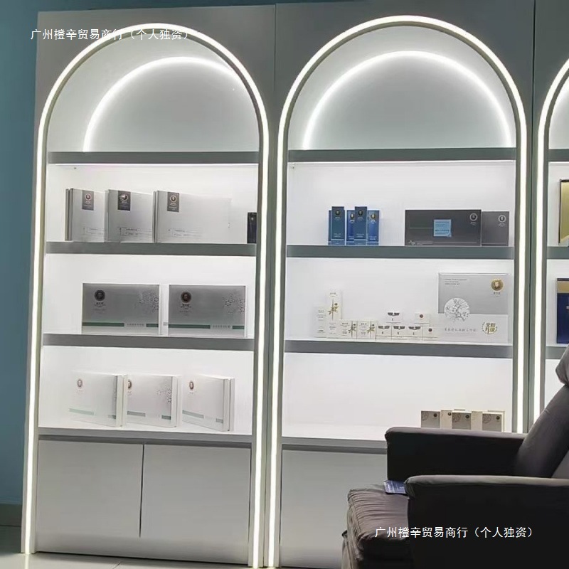 美容院化妆品展示柜美睫产品陈列柜烤漆护肤品美甲店商用柜子