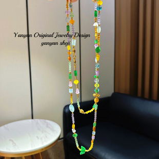 2025 New Chinese Style Retro Crystal Multi-Treasure Necklace Cross-Chain Multi-Circle Bracelet Colorful Women