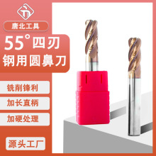 钢用圆鼻铣刀HRC55度钨钢4刃加长直柄超硬合金CNC数控刀具圆鼻刀