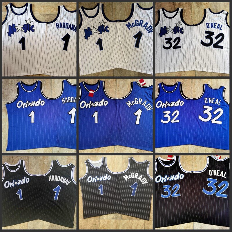 Wholesale Jerseys Magic Team Blue White Black Hardaway Mcgrady O'Neal Dense Embroidered Basketball Uniforms Foreign Trade Supply Wholesale Jerseys Magic Team Blue White Black Hardaway Mcgrady O'Neal Dense Embroidered Basketball Uniforms Foreign Trade Supply