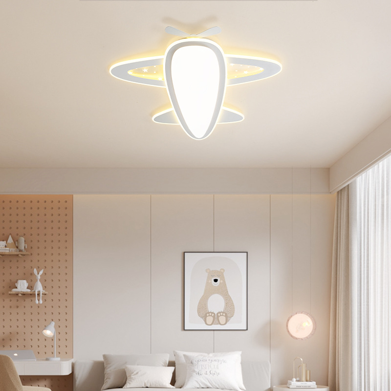 [Estrictamente seleccionado] Lámpara de techo de protección ocular para la habitación de los niños, equipo led de espectro completo, niño y niña, habitación de avión minimalista moderna