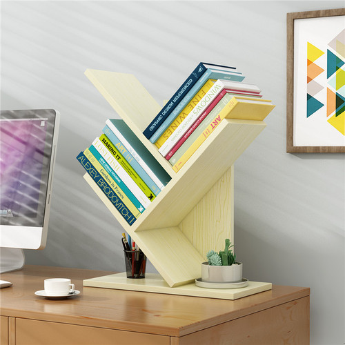 Desktop tree-shaped bookshelf multi-layer simple floor fishbone small book cabinet student bedroom storage rack
