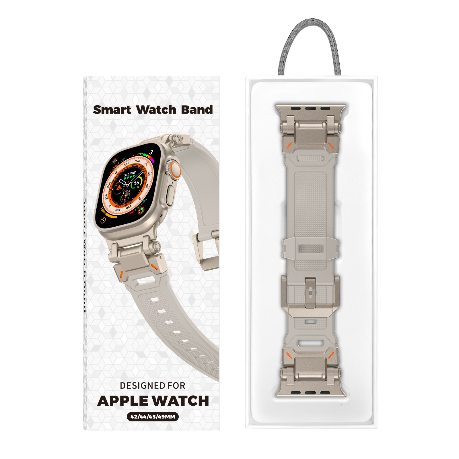 Aplicable a Apple Watch 123456789 Generación de Apple I reloj Explorer conector metálico TPU Correa
